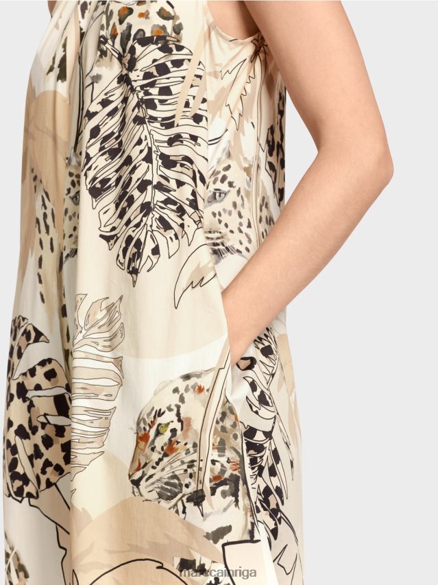 apģērbs dziļas smiltis VRBHXD89 Marc Cain īsa apvalka kleita ar ziedu apdruku