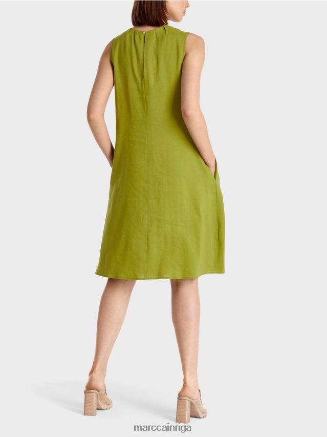 apģērbs dziļi olīvzaļa VRBHXD93 Marc Cain lina maisījuma kleita