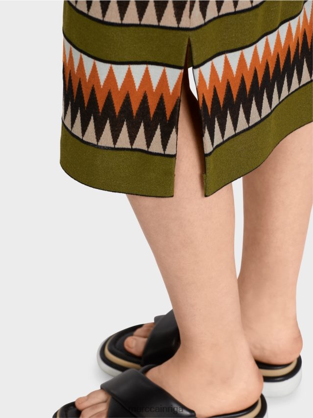 apģērbs dziļi olīvzaļa VRBHXD95 Marc Cain \"pārdomāt kopā\" ​​trikotāžas kleita