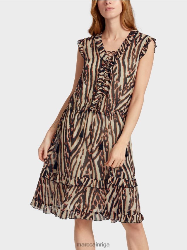 apģērbs dziļi sarkans VRBHXD59 Marc Cain īsa kleita no viskozes krepa