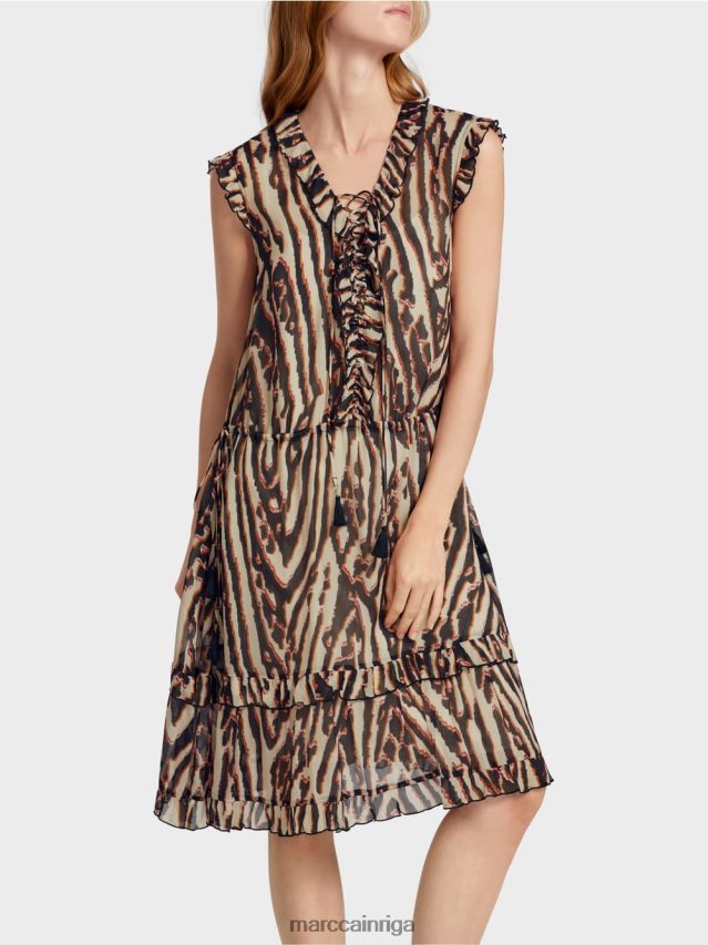 apģērbs dziļi sarkans VRBHXD59 Marc Cain īsa kleita no viskozes krepa