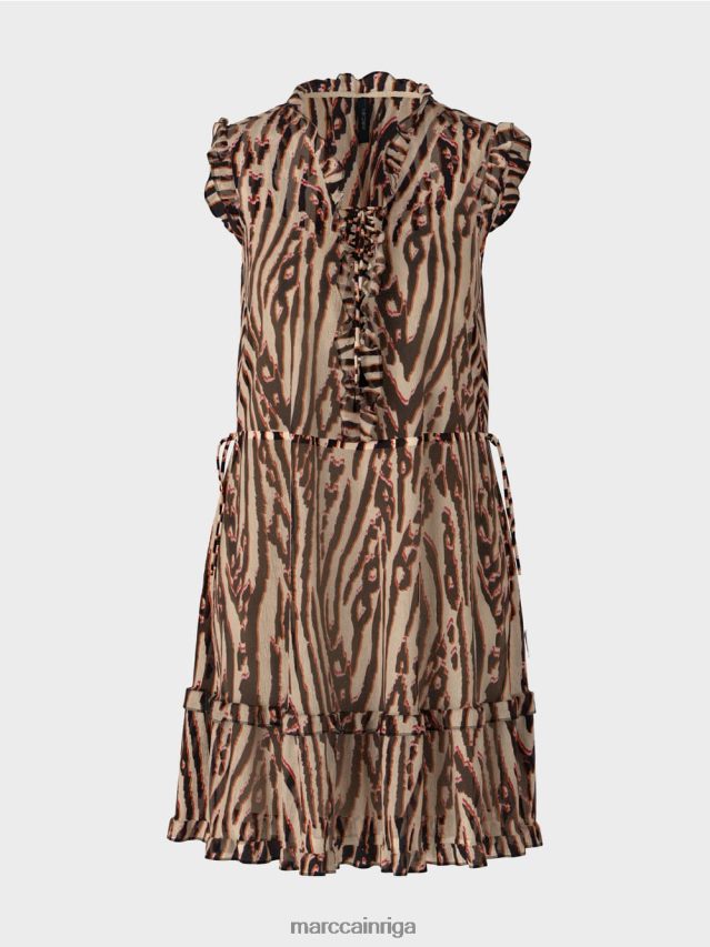 apģērbs dziļi sarkans VRBHXD59 Marc Cain īsa kleita no viskozes krepa