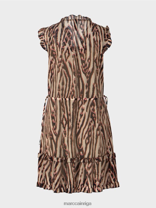 apģērbs dziļi sarkans VRBHXD59 Marc Cain īsa kleita no viskozes krepa