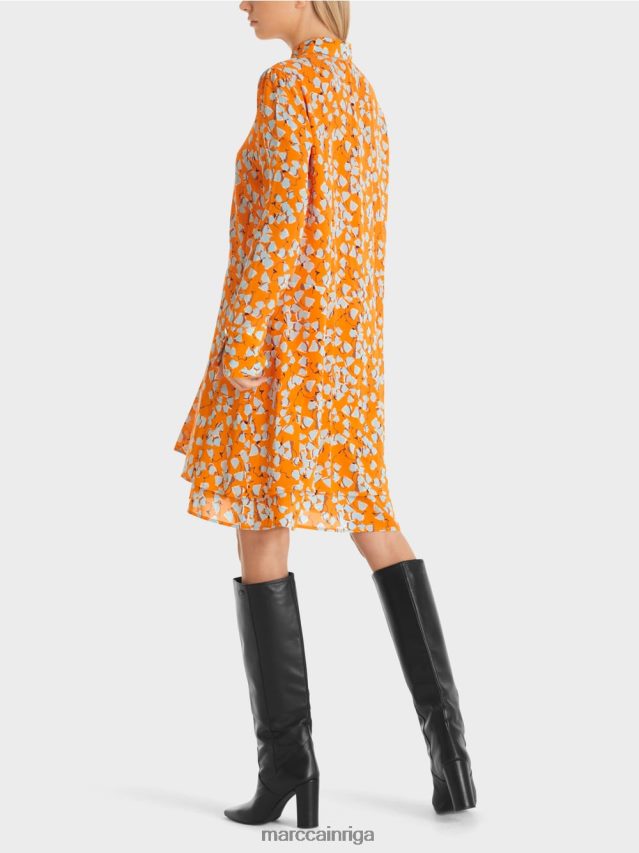 apģērbs dzidrs oranžs VRBHXD141 Marc Cain kreklkleita ar volāniem