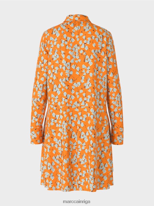 apģērbs dzidrs oranžs VRBHXD141 Marc Cain kreklkleita ar volāniem