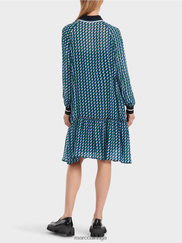 apģērbs emalja VRBHXD2 Marc Cain kleita ar ģeometrisku visaptverošu dizainu