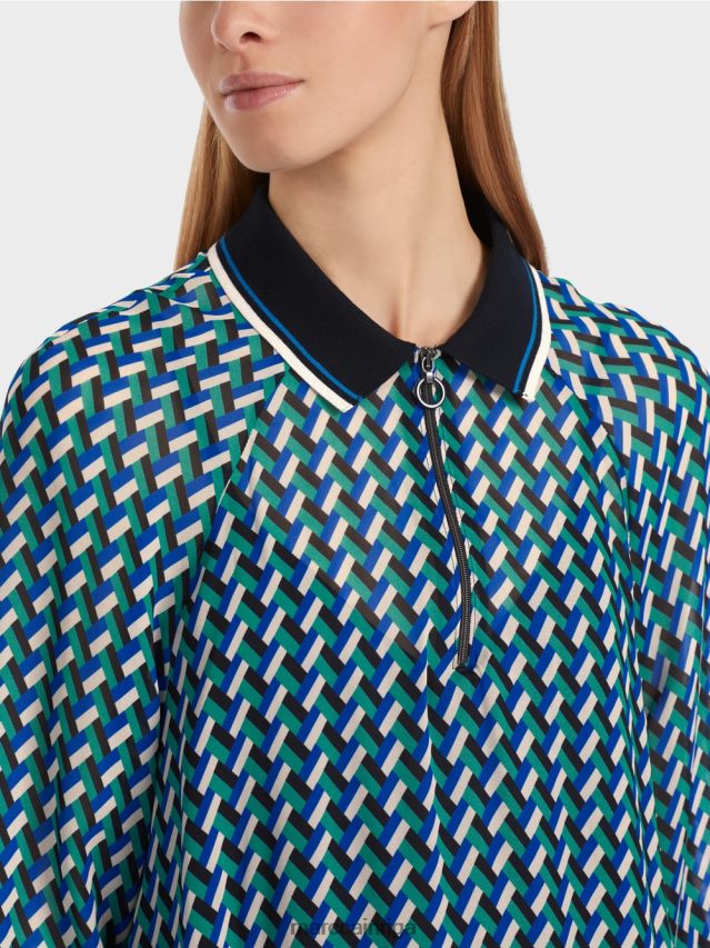 apģērbs emalja VRBHXD2 Marc Cain kleita ar ģeometrisku visaptverošu dizainu