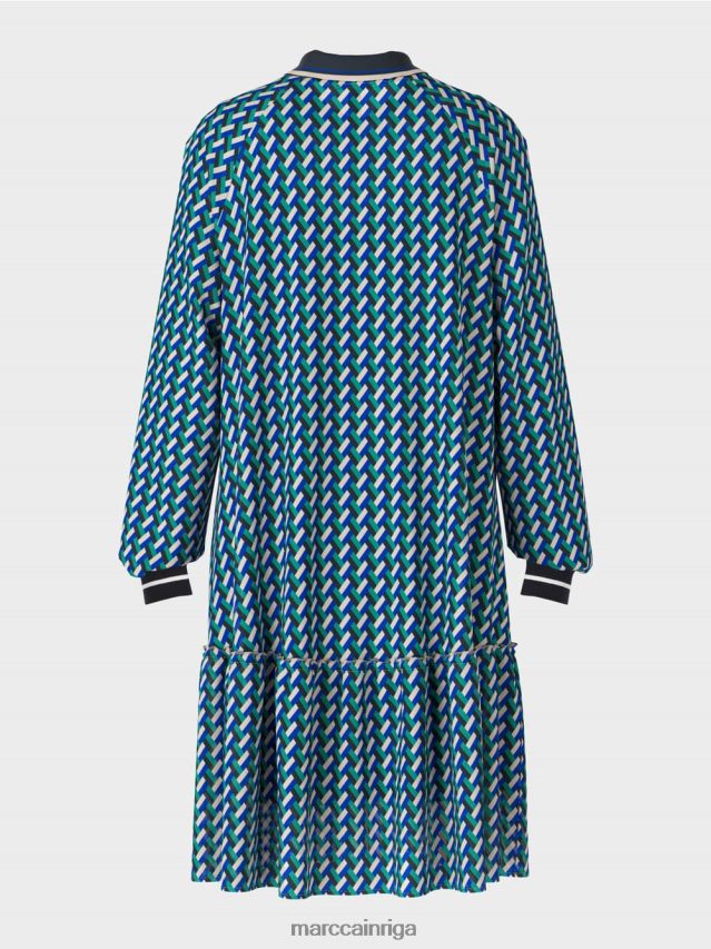apģērbs emalja VRBHXD2 Marc Cain kleita ar ģeometrisku visaptverošu dizainu