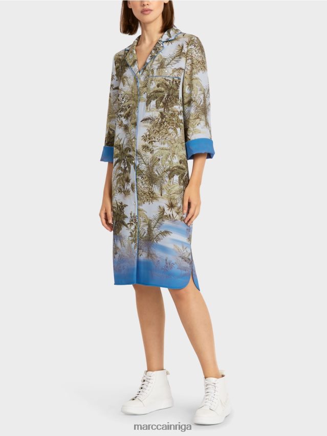 apģērbs gaiši pūderzils VRBHXD100 Marc Cain kreklkleita ar visu apdruku