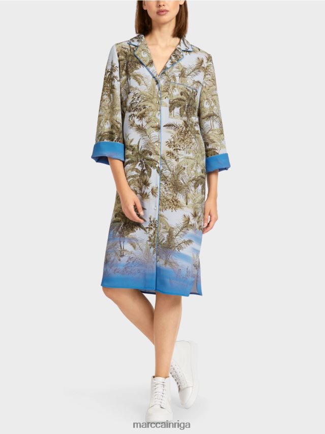 apģērbs gaiši pūderzils VRBHXD100 Marc Cain kreklkleita ar visu apdruku