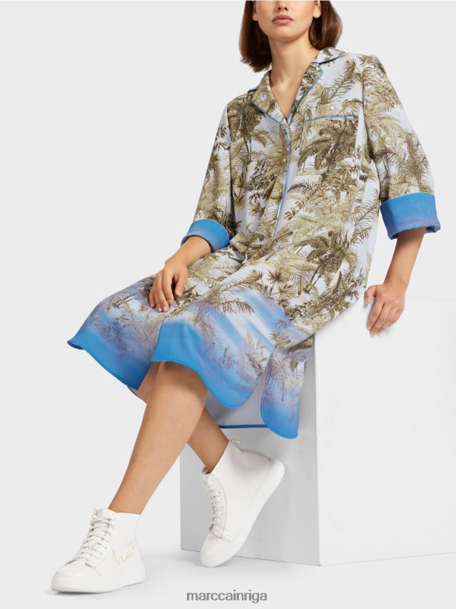 apģērbs gaiši pūderzils VRBHXD100 Marc Cain kreklkleita ar visu apdruku