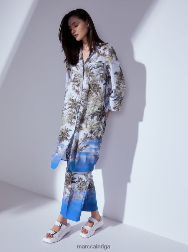 apģērbs gaiši pūderzils VRBHXD100 Marc Cain kreklkleita ar visu apdruku