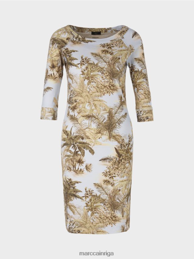 apģērbs gaiši pūderzils VRBHXD50 Marc Cain kokvilnas elastīga kleita