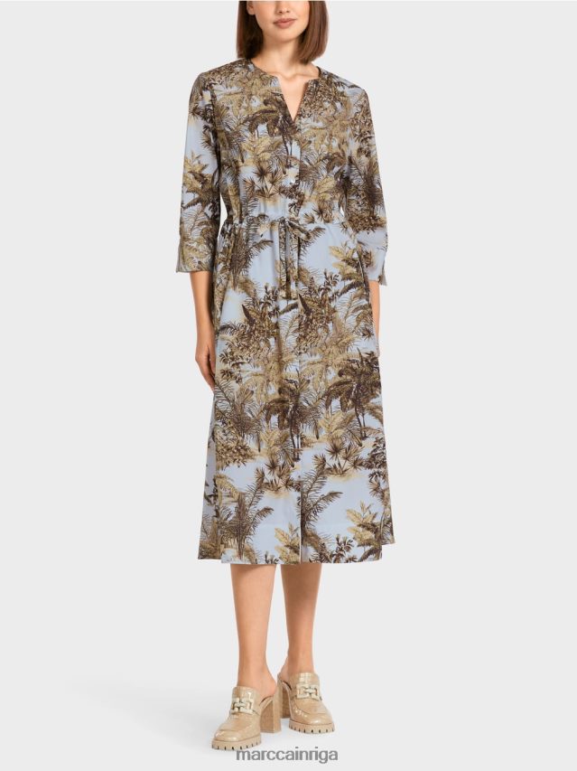 apģērbs gaiši pūderzils VRBHXD99 Marc Cain liela izmēra kleita ar aukliņu