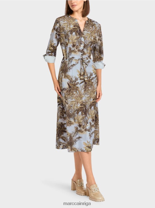 apģērbs gaiši pūderzils VRBHXD99 Marc Cain liela izmēra kleita ar aukliņu