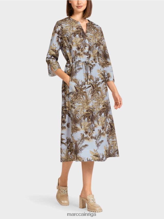 apģērbs gaiši pūderzils VRBHXD99 Marc Cain liela izmēra kleita ar aukliņu