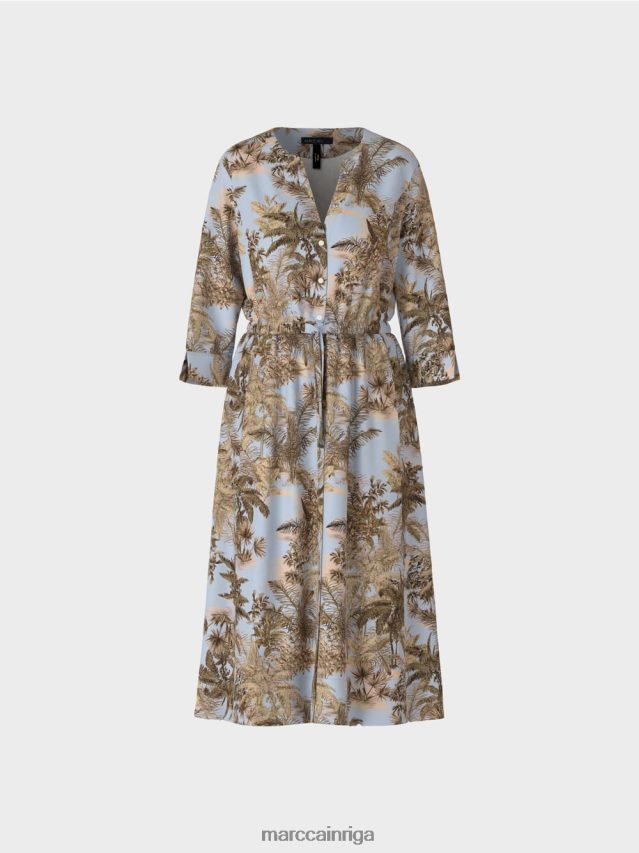 apģērbs gaiši pūderzils VRBHXD99 Marc Cain liela izmēra kleita ar aukliņu