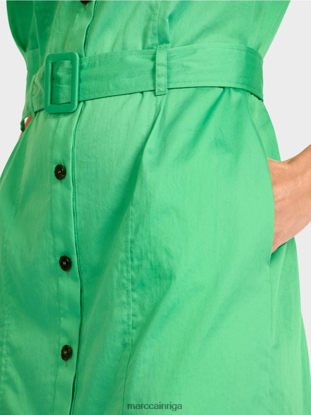 apģērbs gaišs skuķis VRBHXD103 Marc Cain sievišķīga kreklkleita ar jostu