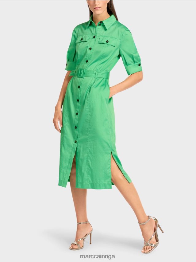 apģērbs gaišs skuķis VRBHXD103 Marc Cain sievišķīga kreklkleita ar jostu