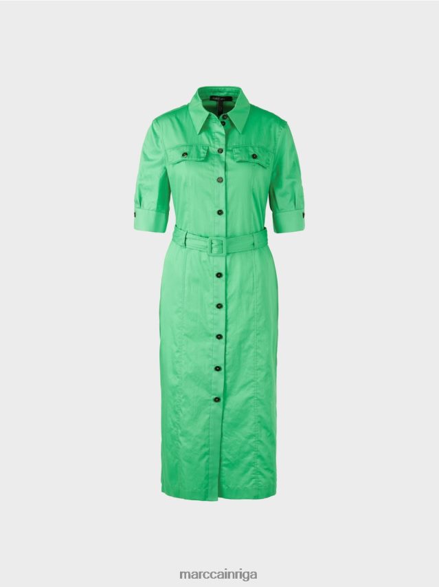 apģērbs gaišs skuķis VRBHXD103 Marc Cain sievišķīga kreklkleita ar jostu