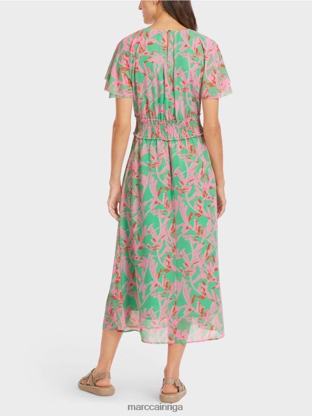 apģērbs gaišs skuķis VRBHXD106 Marc Cain kleita ar ziedu apdruku