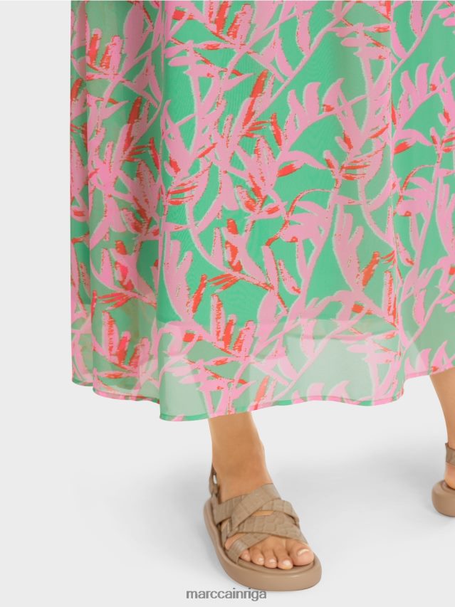 apģērbs gaišs skuķis VRBHXD106 Marc Cain kleita ar ziedu apdruku