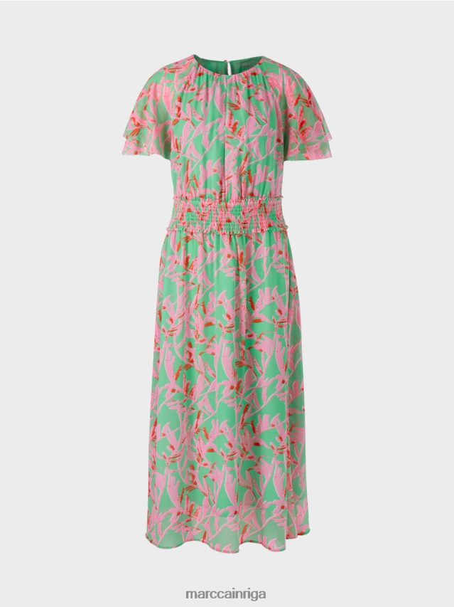 apģērbs gaišs skuķis VRBHXD106 Marc Cain kleita ar ziedu apdruku