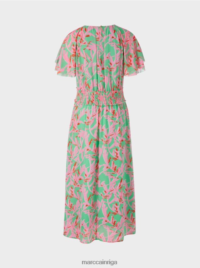 apģērbs gaišs skuķis VRBHXD106 Marc Cain kleita ar ziedu apdruku