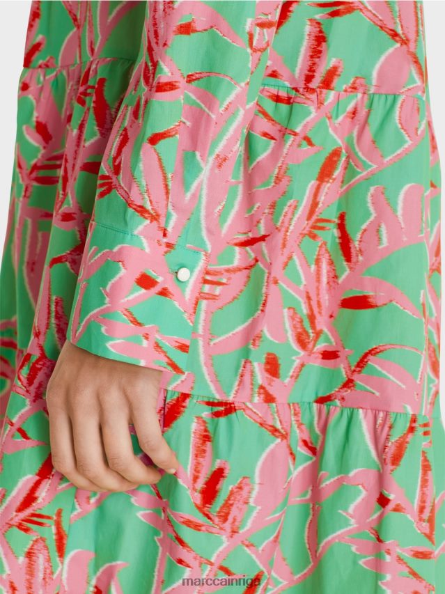 apģērbs gaišs skuķis VRBHXD108 Marc Cain midi kleita ar atlokiem