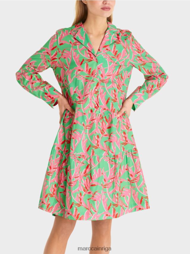 apģērbs gaišs skuķis VRBHXD108 Marc Cain midi kleita ar atlokiem