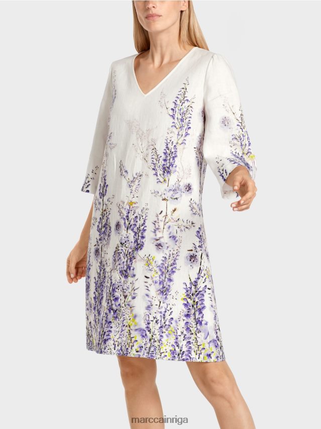 apģērbs gandrīz balts VRBHXD77 Marc Cain lina a-line kleita