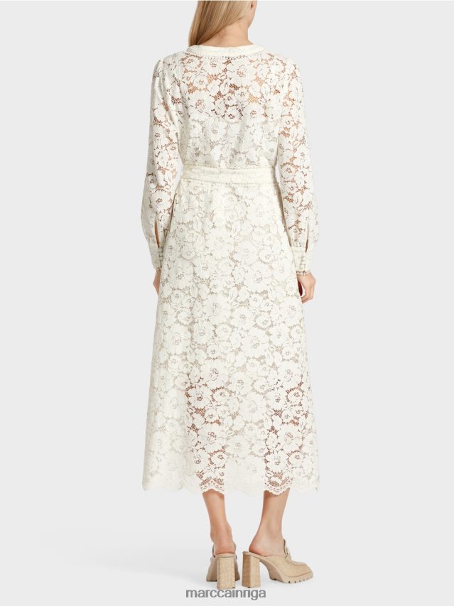apģērbs gandrīz balts VRBHXD78 Marc Cain gara mežģīņu kleita