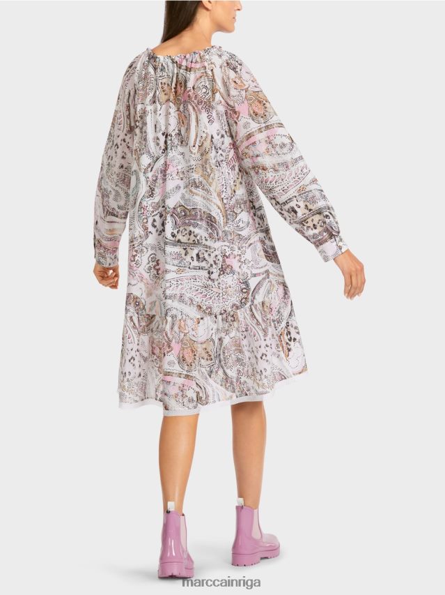 apģērbs gandrīz balts VRBHXD97 Marc Cain kleita ar raglāna piedurknēm