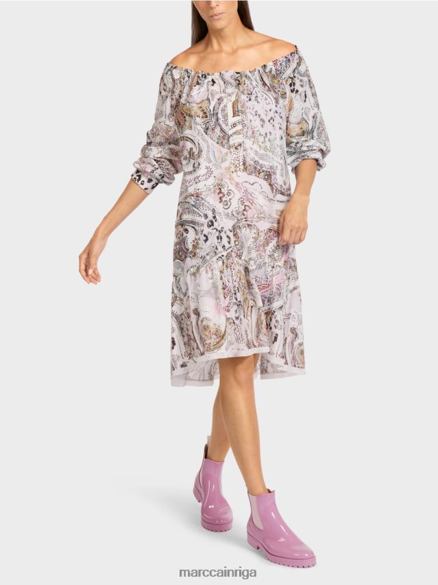 apģērbs gandrīz balts VRBHXD97 Marc Cain kleita ar raglāna piedurknēm