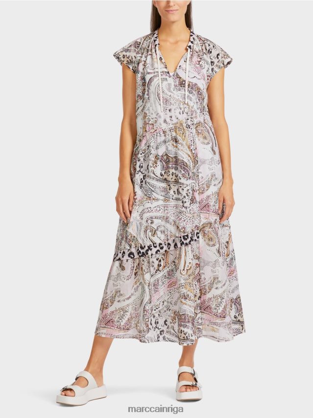 apģērbs gandrīz balts VRBHXD98 Marc Cain kleita ar asimetriskiem līmeņiem