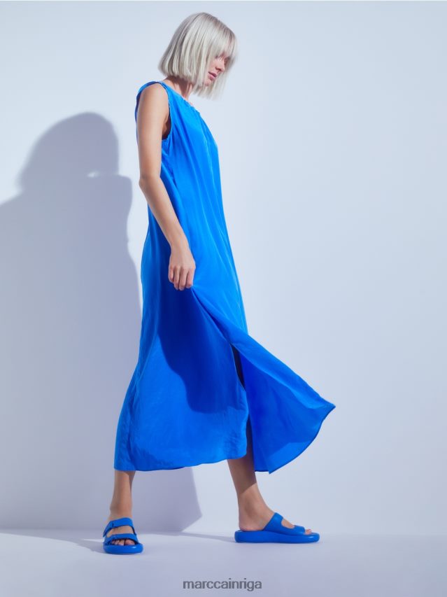 apģērbs jauns izpletņlēcējs VRBHXD57 Marc Cain vienkāršas krāsas kleita uzliesmojošā formā