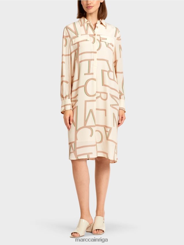 apģērbs krēms VRBHXD123 Marc Cain kreklkleita ar mc uzrakstiem