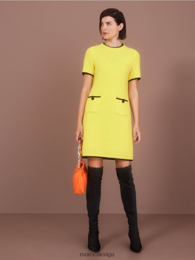 apģērbs mīksts citrons VRBHXD37 Marc Cain sportiska kleita adīta Vācijā