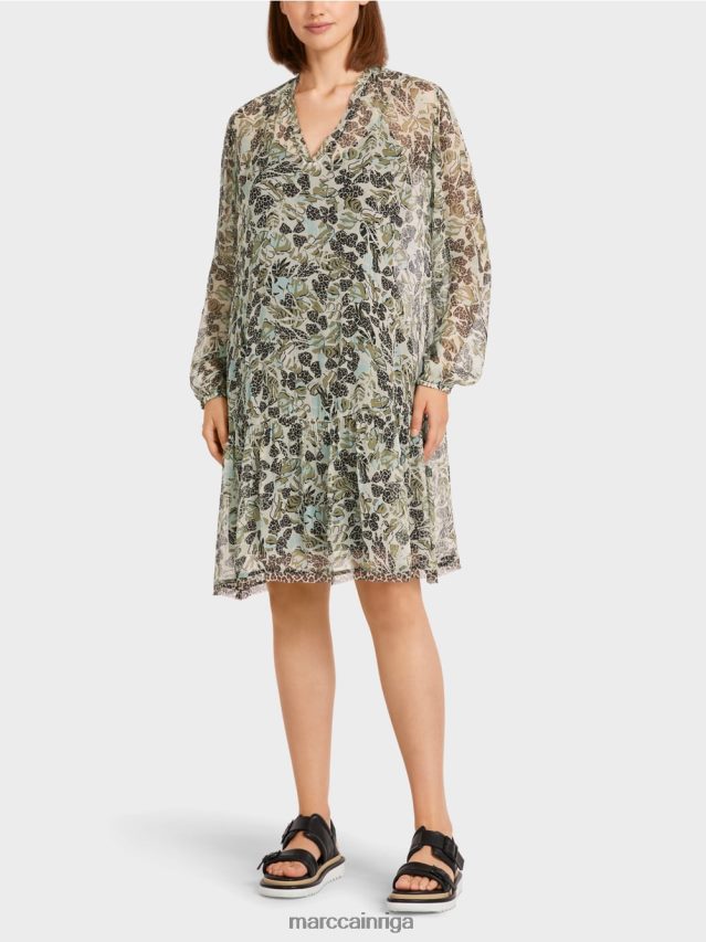 apģērbs mīksts jumta logs VRBHXD112 Marc Cain viegla viskozes krepa kleita