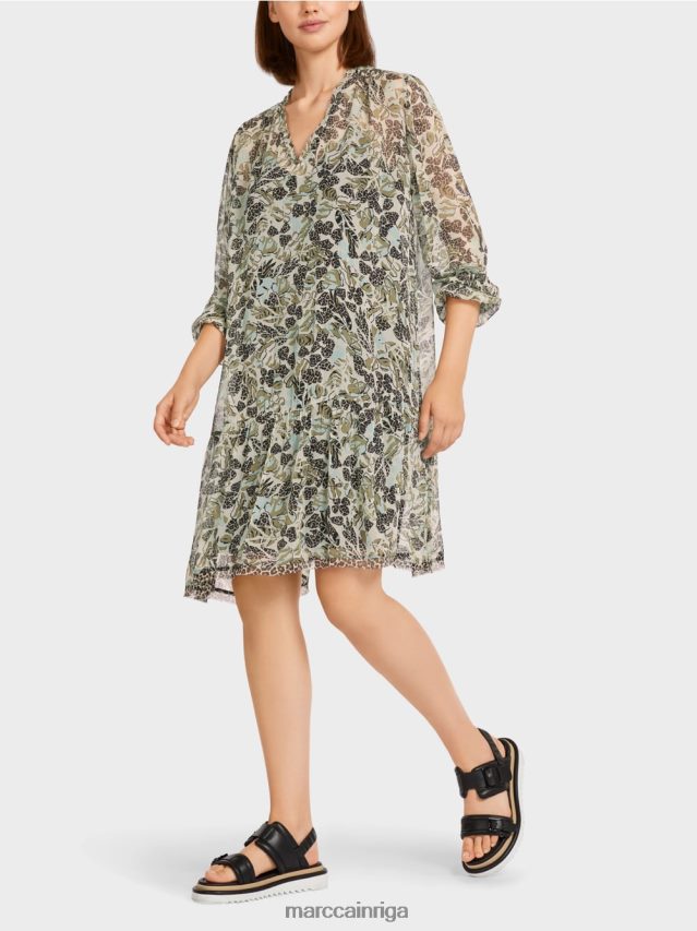 apģērbs mīksts jumta logs VRBHXD112 Marc Cain viegla viskozes krepa kleita