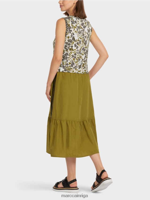 apģērbs mīksts jumta logs VRBHXD113 Marc Cain daudzpakāpju kleita ar stila un materiālu sajaukumu