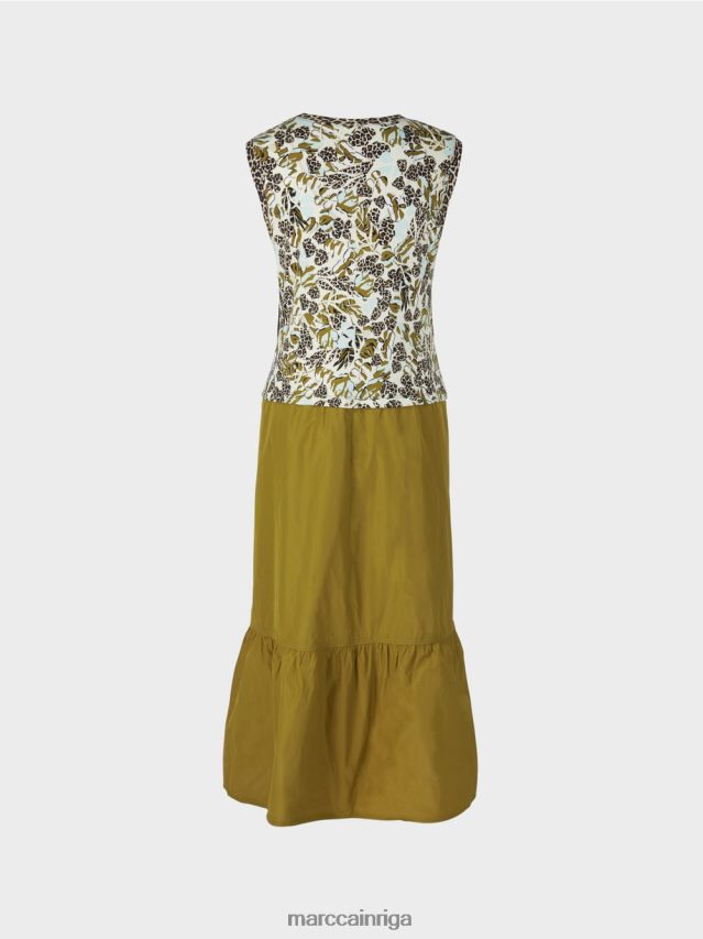 apģērbs mīksts jumta logs VRBHXD113 Marc Cain daudzpakāpju kleita ar stila un materiālu sajaukumu