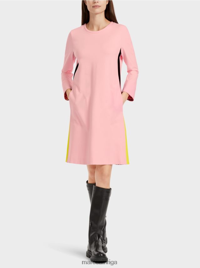 apģērbs mīksts pulveris rozā VRBHXD32 Marc Cain sportiska kleita ar pinuma svītrām