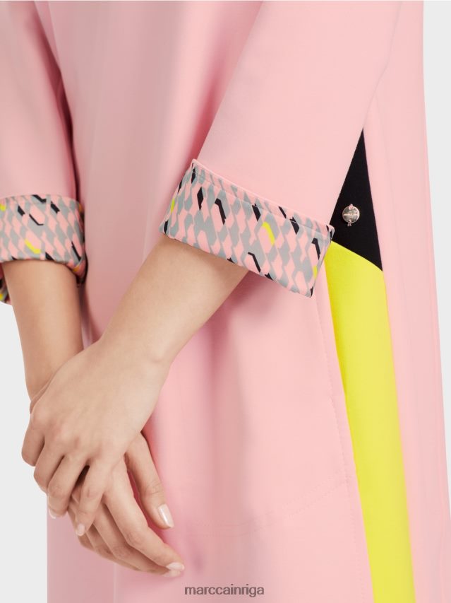 apģērbs mīksts pulveris rozā VRBHXD32 Marc Cain sportiska kleita ar pinuma svītrām