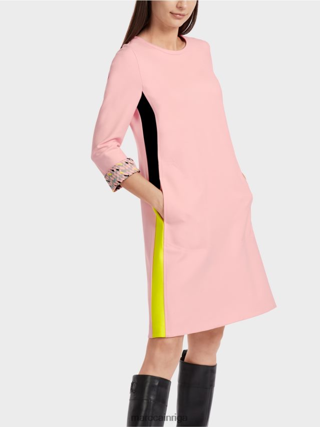 apģērbs mīksts pulveris rozā VRBHXD32 Marc Cain sportiska kleita ar pinuma svītrām