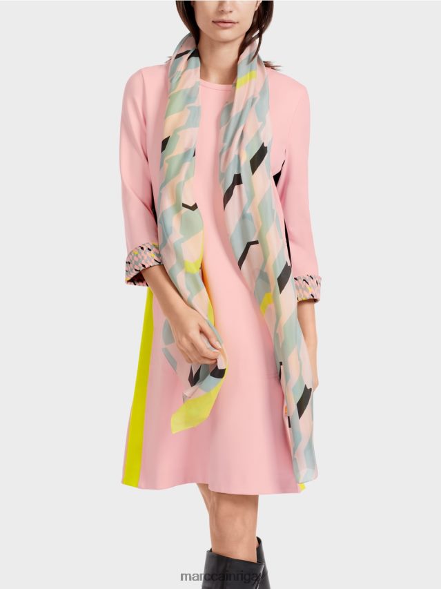 apģērbs mīksts pulveris rozā VRBHXD32 Marc Cain sportiska kleita ar pinuma svītrām