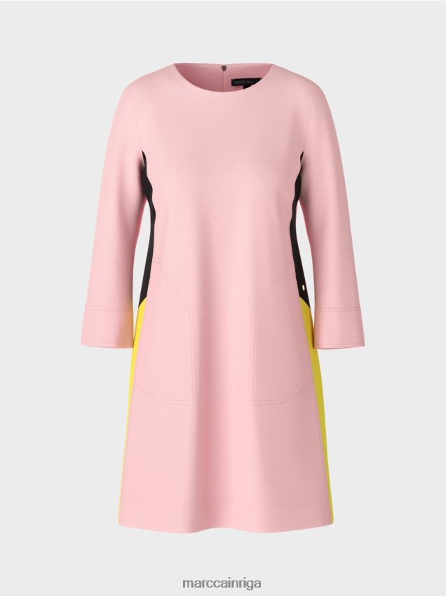 apģērbs mīksts pulveris rozā VRBHXD32 Marc Cain sportiska kleita ar pinuma svītrām