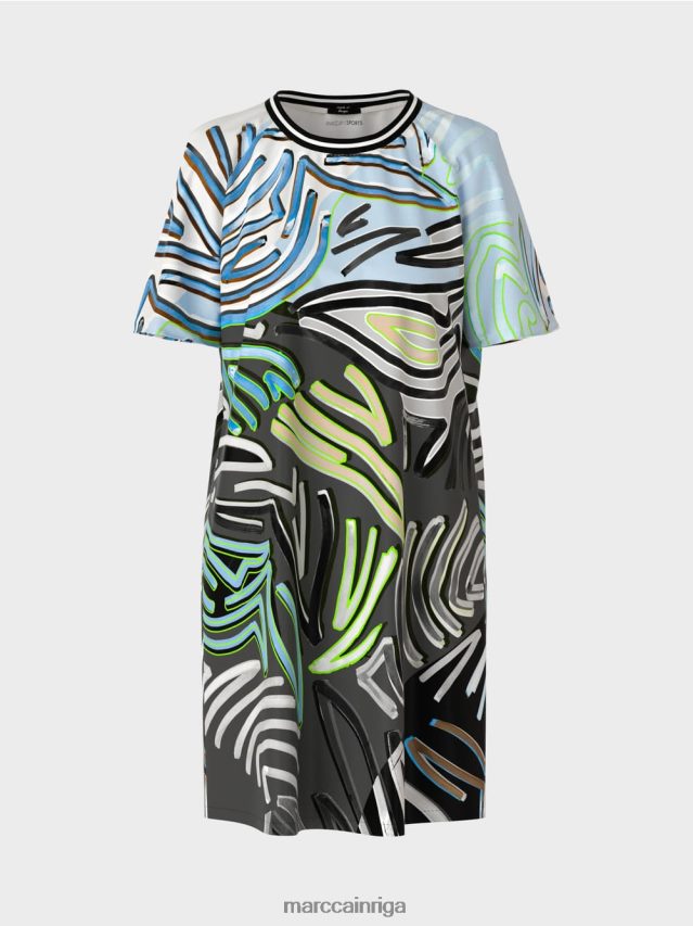 apģērbs mīksts pulveris zils VRBHXD28 Marc Cain a-line raglāna kleita