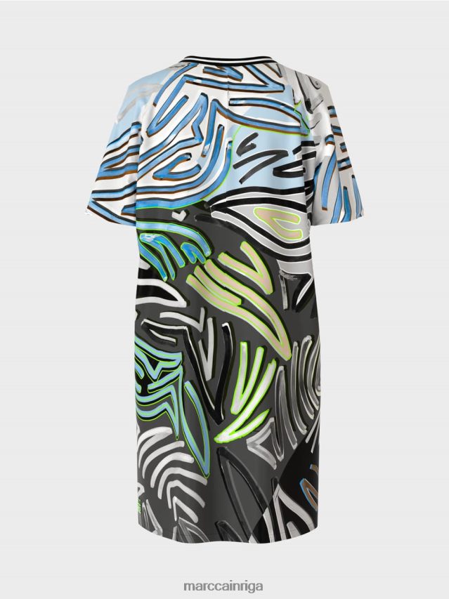 apģērbs mīksts pulveris zils VRBHXD28 Marc Cain a-line raglāna kleita