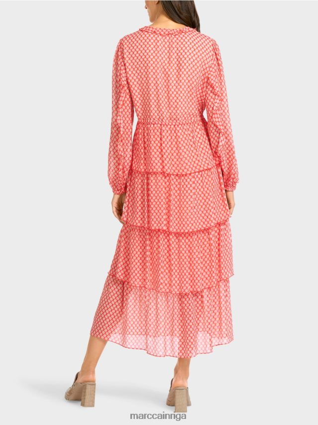 apģērbs mandarīns VRBHXD110 Marc Cain plūksna kleita ar punktu rakstu